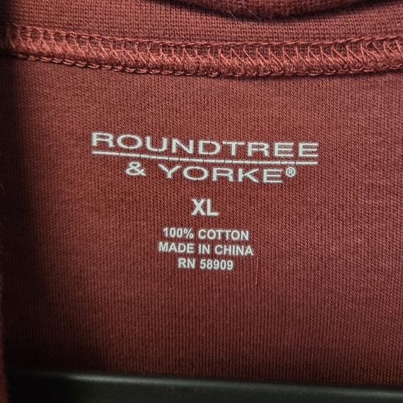 Roundtree & Yorke Long Sleeve Solid Mock Neck Pullover Top Cherry Red XL - Picture 3 of 5